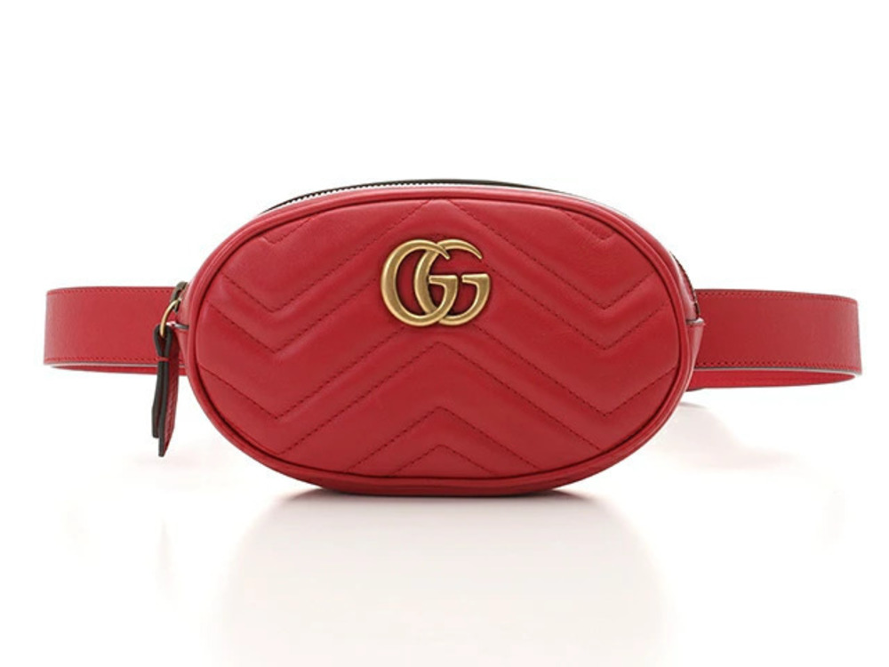 Gucci Bag Crossbody Calfskin GG Bum Marmont Waist Black